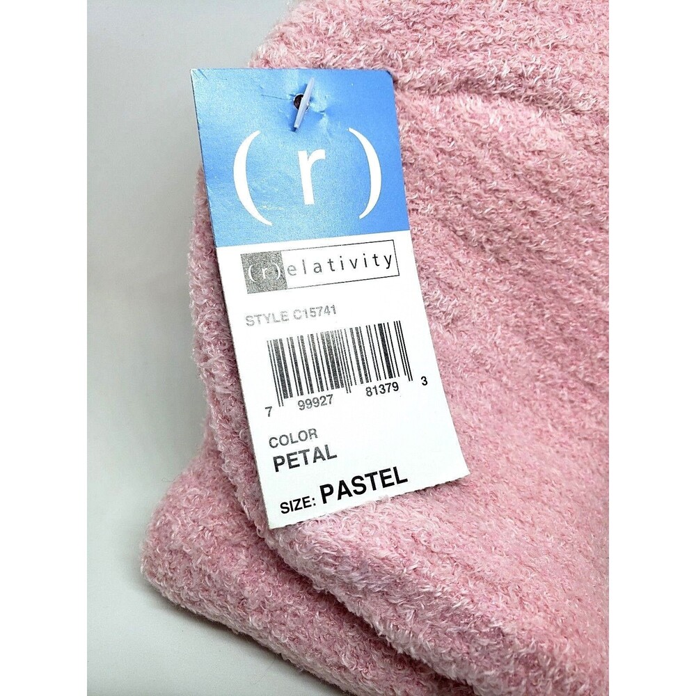 RELATIVITY Beanie Petal Pink One Size Ski Cap Pastel Womens Hat New with Tags - Picture 6 of 8